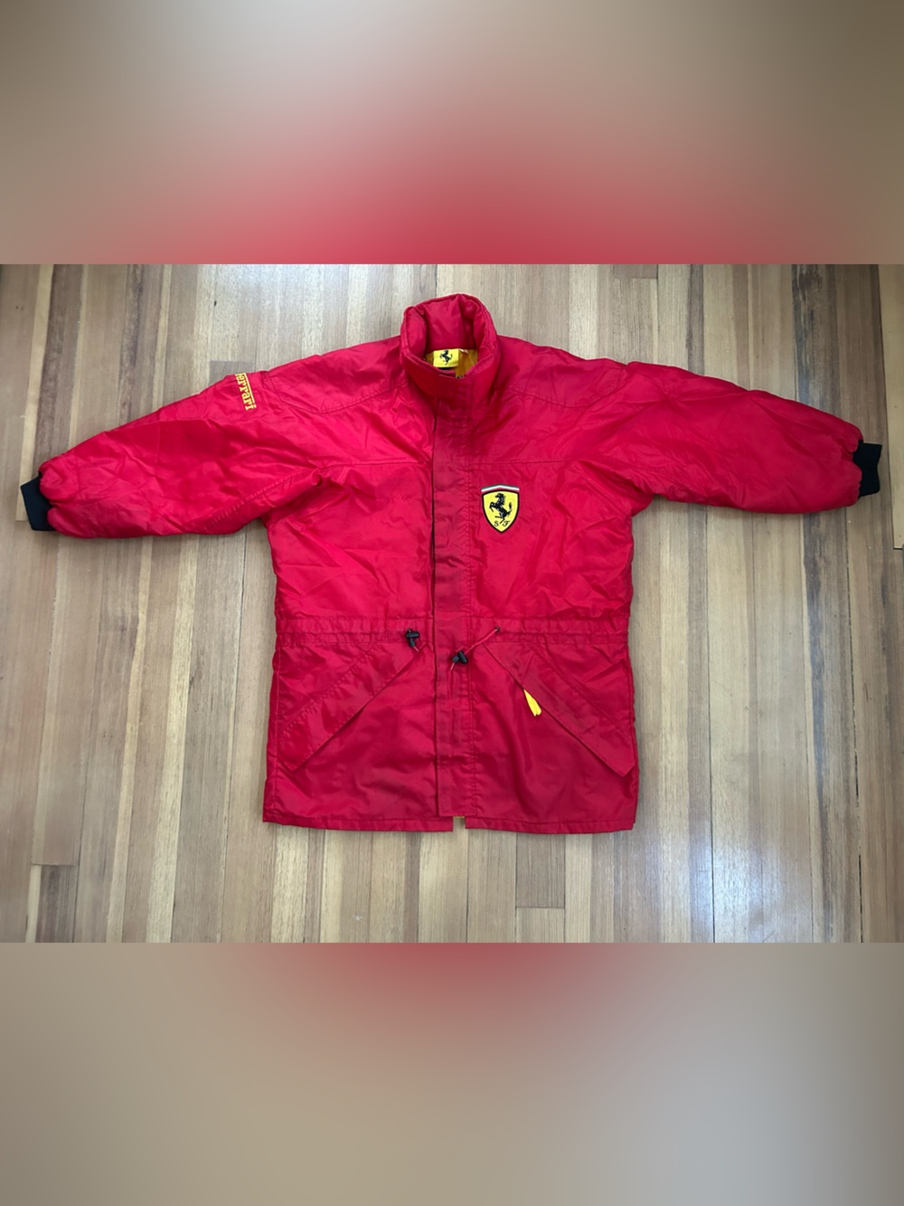 Vintage Ferrari Official Licensed 1996 Red Winter Jacket Coat parka Men L
